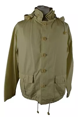 Buy ALBAM Beige Windbreaker Jacket Size 3 Mens Button Up Hooded Outdoors Outerwear • 35£