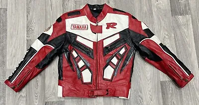 Buy Kids Junior Leather Jacket 6-9 Yrs Yamaha Red Motocross Bike Quad Zip • 17.89£
