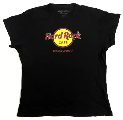 Buy Hard Rock Cafe Hollywood Merchandise Retro Printed Black T-Shirt Large • 9.99£