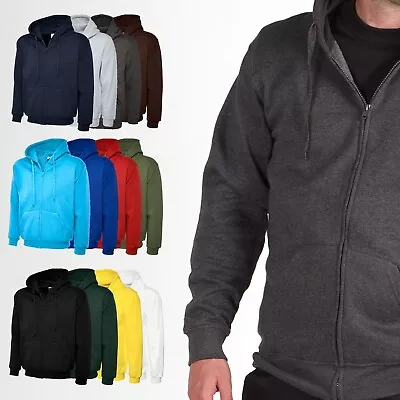 Buy Mens Zip Up Hoodie Hooded Sweatshirt - FULL ZIP PLAIN HIGH QUALITY HOOD JACKET • 20.99£