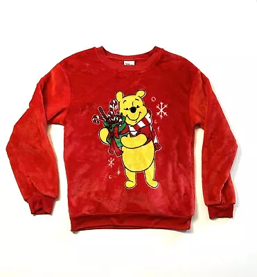 Buy Disney Winnie The Pooh Fuzzy Fleece Pull Over Christmas Sweater Size Medium • 19.29£