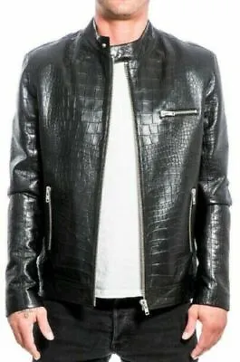 Buy Crocodile Embossed Jacket For Men Alligator Print With Free Shipping • 79.01£