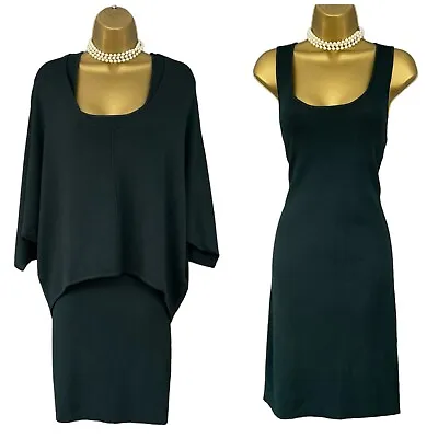 Buy PHASE EIGHT Jumper Dress Size 14 Dark Green Stretch Knit 2 In 1 Casual Knitted • 28.99£