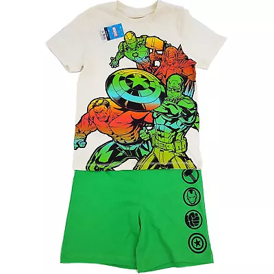 Buy Marvel Rainbow Superhero Short Pyjamas Nightwear T-Shirt Kids Iron Man George • 11.99£