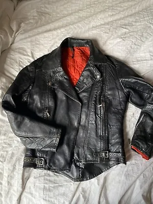 Buy Vintage 80s Biker Punk Rock Style Leather Jacket • 34£