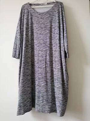 Buy Lagenlook: Two Danes Striped Jersey  Oversize Dress O/S • 7.99£