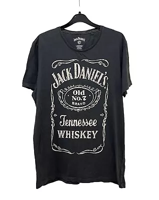 Buy NEXT Jack Daniels T-Shirt Size XL Dark Grey Top Whiskey Merch Print Top • 14.99£