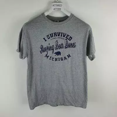 Buy National Lakeshore Bear Dunes Michigan T Shirt Mens Medium Grey F36 • 9.97£