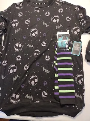 Buy Disney Nightmare Before Christmas Halloween Long Pajamas W Socks Size S 4-6 • 12.03£