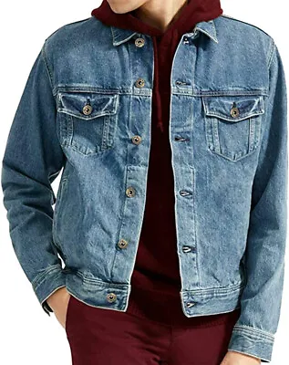 Buy Men's Denim Jacket Vintage Classic Work Wear Western Jean Coat UK S-3XL • 24.99£