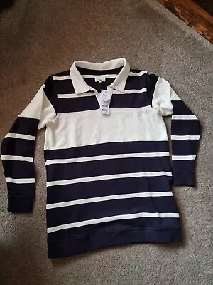 Buy Next Make Time To Dream Lounge Pyjama Top Rugby Style 12 BNWT Navy Cream • 2.50£