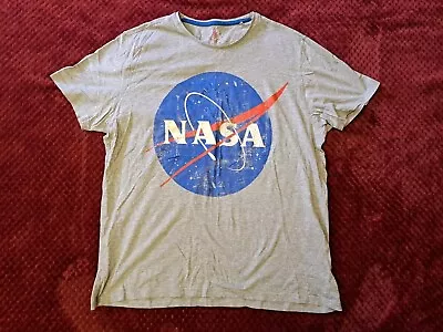 Buy Mens Distressed Look Nasa Tshirt Size XL Extra Large Grey Space Themed  • 8£