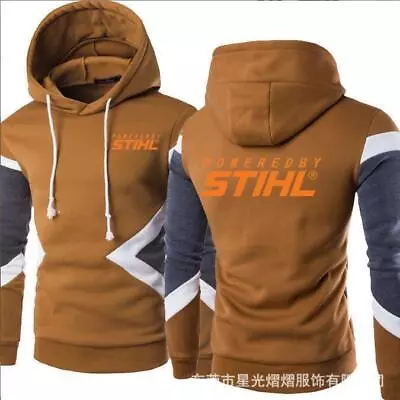 Buy Men's STIHL Sports Color Matching Hooded Pullover Hooded Sweater Hoodie Sweater  • 28.20£