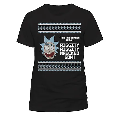 Buy Official RICK AND MORTY - Tis The Season Christmas T Shirt Black NEW Small • 6.99£
