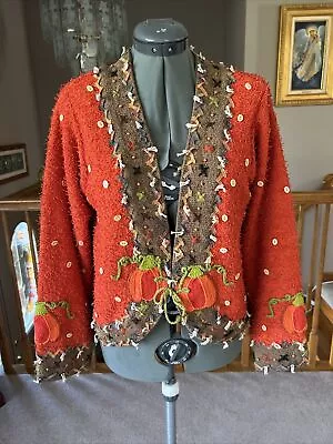 Buy Design Options M Pumpkin Halloween Sweater Cardigan Mothers Day Gift • 113.67£