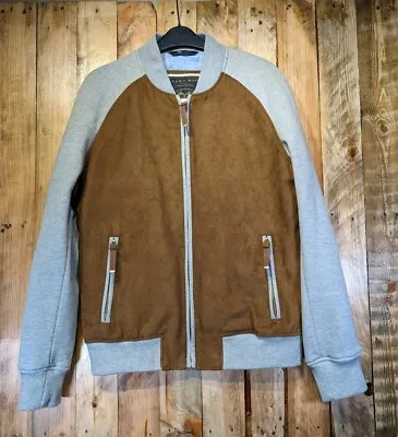 Buy Zara Denim Couture Baseball Jacket Suede Feel Smart Casual Size MEDIUM Men's  • 24.95£