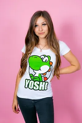 Buy Retro Style YOSHI Graphic Print Tshirt Super Mario Bros 2016 XS • 12.99£