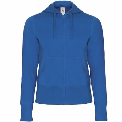 Buy Hoodie Hoody Womens Girls Ladies Hooded Zip Royal Sweatshirt B&C Plain NEW  • 6.95£
