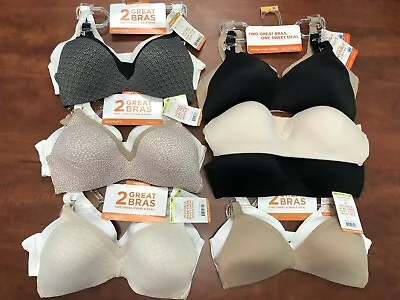 Buy Warners Wirefree Bras T-Shirt Lined Seamless Cups Set Of 2 Style 4011 Retail $60 • 49.26£