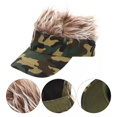 Buy Unique Adjustable Visor With Spiked Hair Sports Hat Toupee Wig Hat • 11.79£