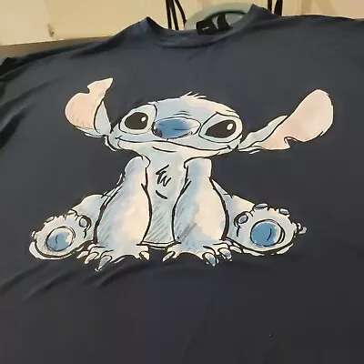 Buy Stitch Disney Blue T-Shirt T Shirt Top Ladies Primark • 0.99£
