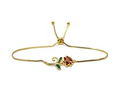 Buy Beauty And The Beast Red Rose Bracelet, By Arribas Disneyland Paris • 56.90£