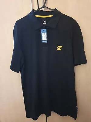 Buy DC SHOE Mens BRAND NEW WITH TAGS Black Collar T-Shirt With Logo Size UK MEDIUM • 24£