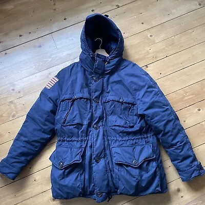 Buy Ralph Lauren Denim & Supply Flag Down Puffer Jacket Size Large New No Tags Navy • 150£