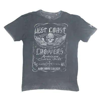 Buy WEST COAST CHOPPERS Mens Biker T-Shirt Grey 3XL • 20.99£