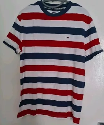 Buy Tommy Jeans 100% Cotton Thin Flannel Striped T-shirt Size S • 4.99£
