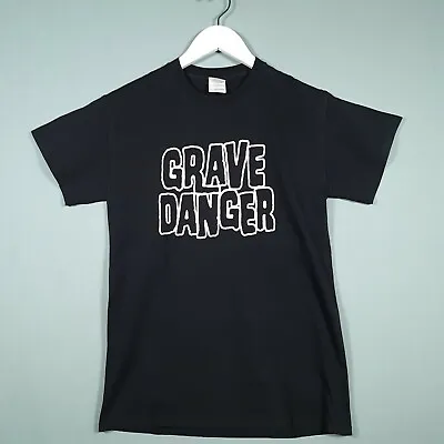 Buy Gildan Ultra Cotton T-Shirt Grave Danger Print Black Mens Size Small • 7.48£