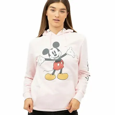 Buy Official Disney Ladies Hoodie Mickey Mouse Open Arms Pink Sizes S - XL • 24.99£
