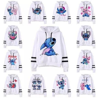 Buy Lilo And Stitch Men Women Hoodie Long Sleeve Jumper Sweatshirt Pullover Tops • 16.79£
