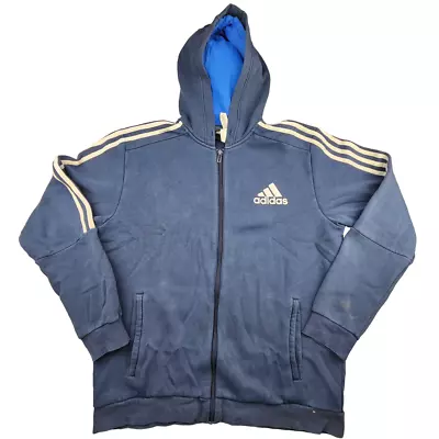 Buy Adidas Hoodie Mens Size L Blue *Bleach Mark* • 7.99£