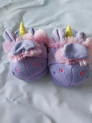 Buy Girls Stompeez Purple Animated Novelty Unicorn Slippers Size Medium • 3£