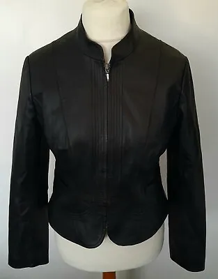 Buy NEXT - REAL LEATHER Jacket Black Size 8/10 - STUNNING • 54.99£