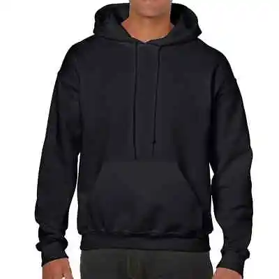 Buy Hoodie New Adult Unisex Black  S-xxl Top Fleece Jumper Work Wear Plain Mens Bnw • 13.99£