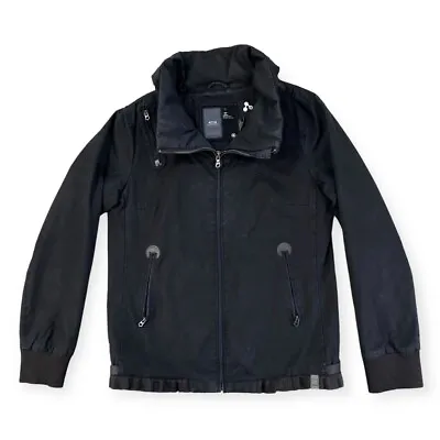 Buy G-Star Womens Denim Jacket Black Twill Cotton Hooded Utility Bomber UK M • 24.98£