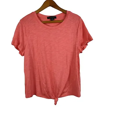 Buy Social Standard By Sanctuary Short Sleeve Tee Tie Waist Pink Coral Size XL • 3.09£