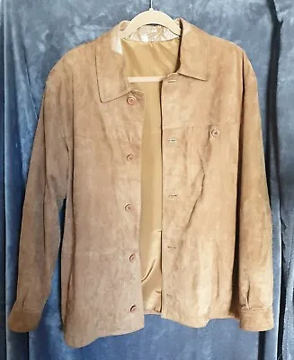 Buy Spanish Tan Brown Leather & Suede Jacket - Size 52 • 29.85£