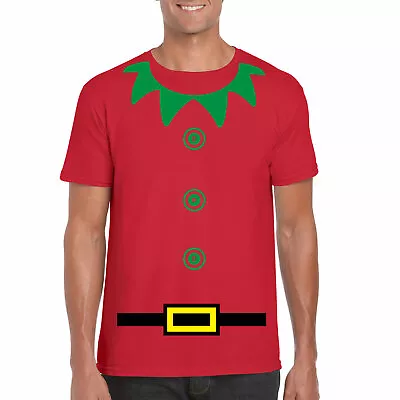 Buy Mens Christmas T Shirt Funny Elf Novelty T Shirt. Red Elf Costumes For Parties • 9.95£
