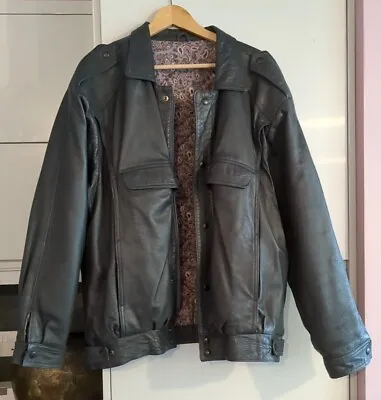 Buy Vintage 1980 1990s Leather Jacket Coat, Sz 42   Paisley Inner. Film Set. Stage • 24£