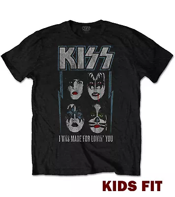 Buy KISS T SHIRT Official Kids Boys Girls Made For Lovin You Licensed Rock Tee NEW • 12.93£