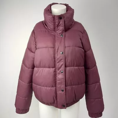 Buy DKNY Sport Puffer Jacket Size Medium Womens Burgundy -WRDC • 7.99£