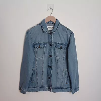 Buy Womens Noisy May Size MEDIUM Blue Button Up Denim Jacket VGC • 10£