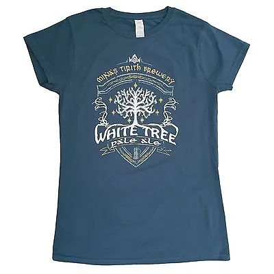 Buy Tolkien  Lord Of The Rings  Inspired Ladies T-Shirt > White Tree Pale Ale • 15.99£