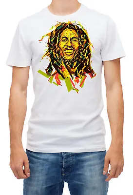 Buy Bob Marley Reggie Mosaic Art Short Sleeve White Men T Shirt K165 • 9.69£
