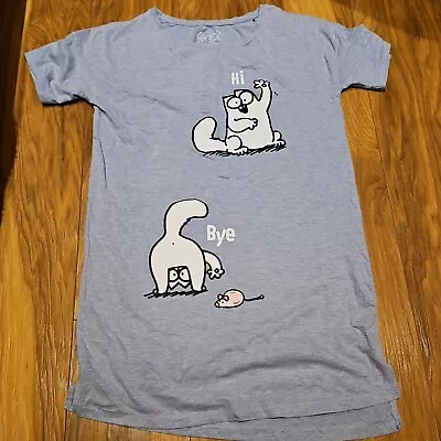 Buy Ladies  Simon's Cat  By Reserved Large Size T-shirt Nighty Nightdress  • 3.99£