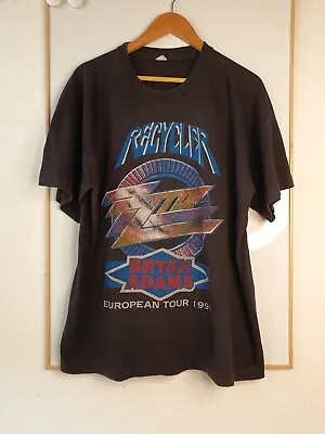 Buy Vintage ZZ Top Bryan Adams Shirt Mens Size Extra Large Black European Tour 1991 • 104.71£