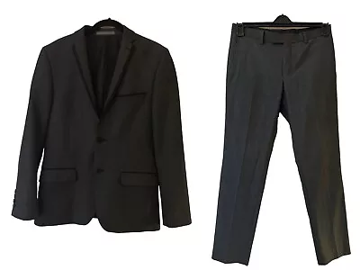 Buy Red Herring Men’s Suit Set Jacket And Trousers Dark Grey And Black • 10£